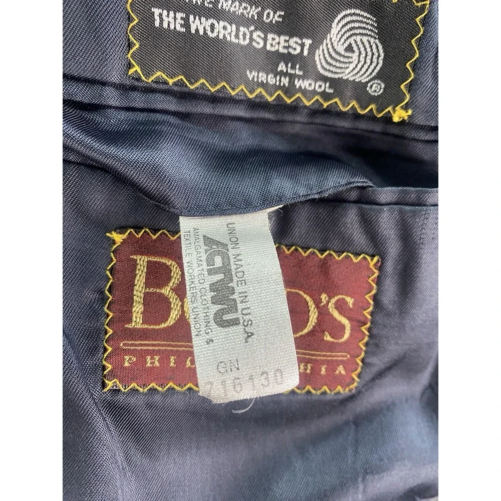 Polo University Club Suit Jacket 42 R Gray Wool Windowpane Ralph Lauren 90s USA